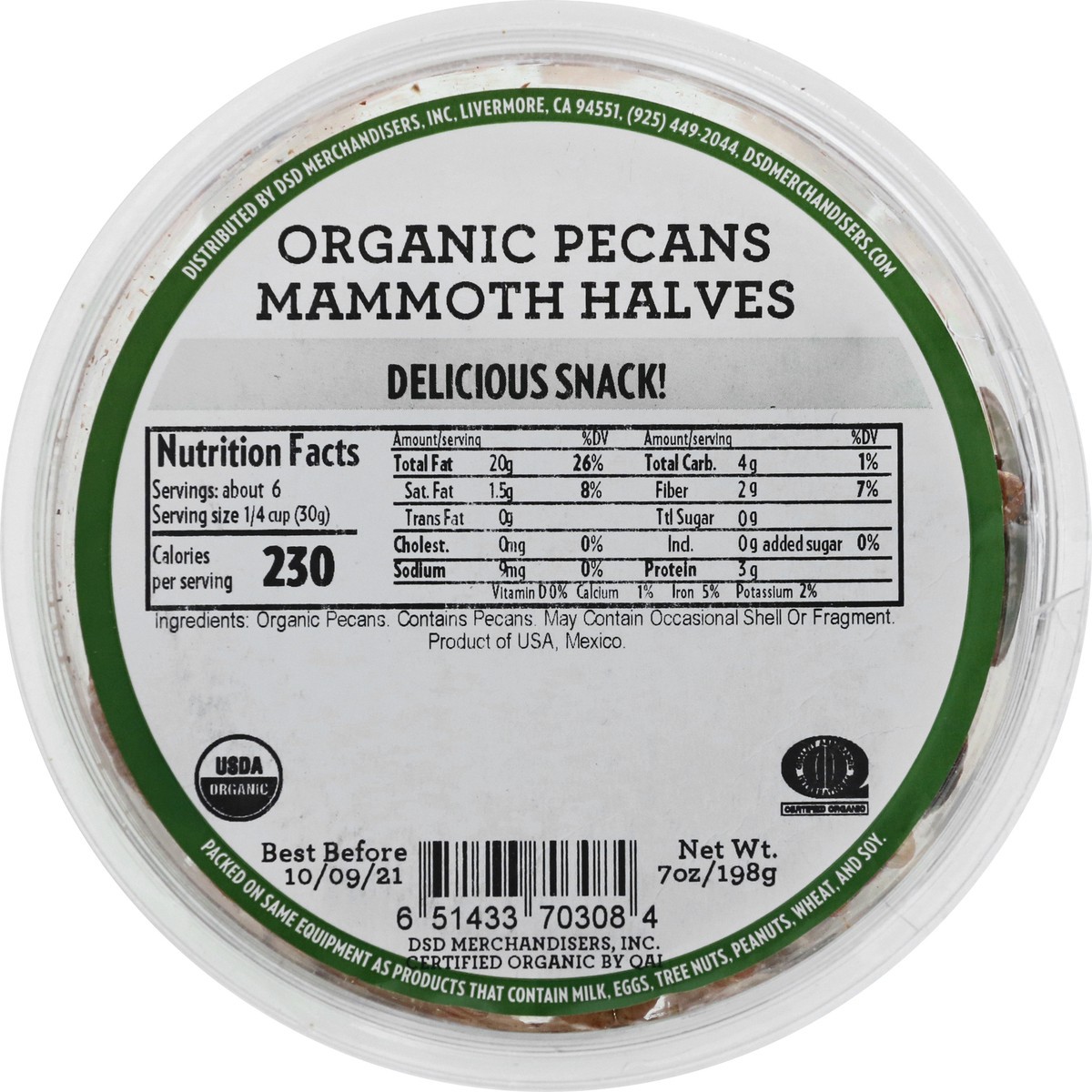 slide 4 of 9, DSD Merchandisers Pecans Organic - 7 OZ, 7 oz