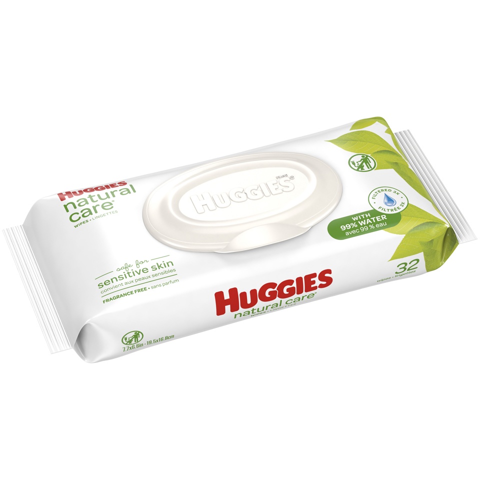slide 2 of 3, Huggies Natural Care Baby Wipes, 32 ct