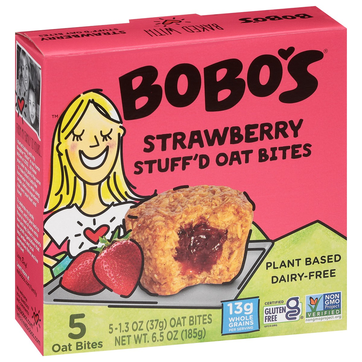 slide 8 of 9, Bobo's Stuff'd Strawberry Oat Bites 5 - 1.3 oz Bites, 6.5 oz