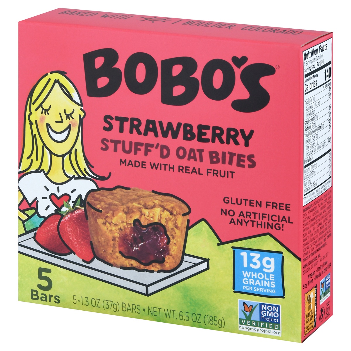 slide 3 of 11, Bobo's Stuffed Bites Strawberry, 1 ct