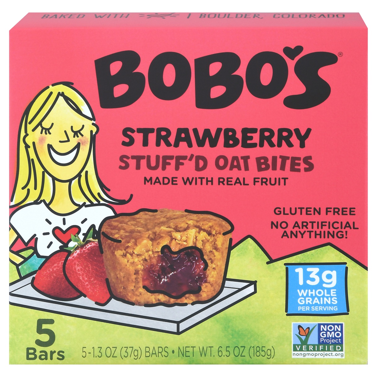 slide 1 of 11, Bobo's Stuffed Bites Strawberry, 1 ct