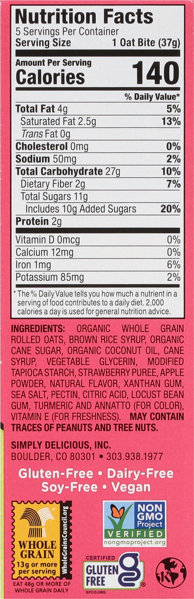 slide 9 of 9, Bobo's Stuff'd Strawberry Oat Bites 5 - 1.3 oz Bites, 6.5 oz