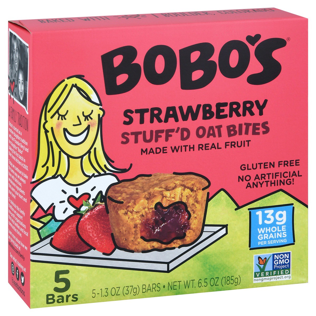 slide 1 of 9, Bobo's Stuff'd Strawberry Oat Bites 5 - 1.3 oz Bites, 6.5 oz