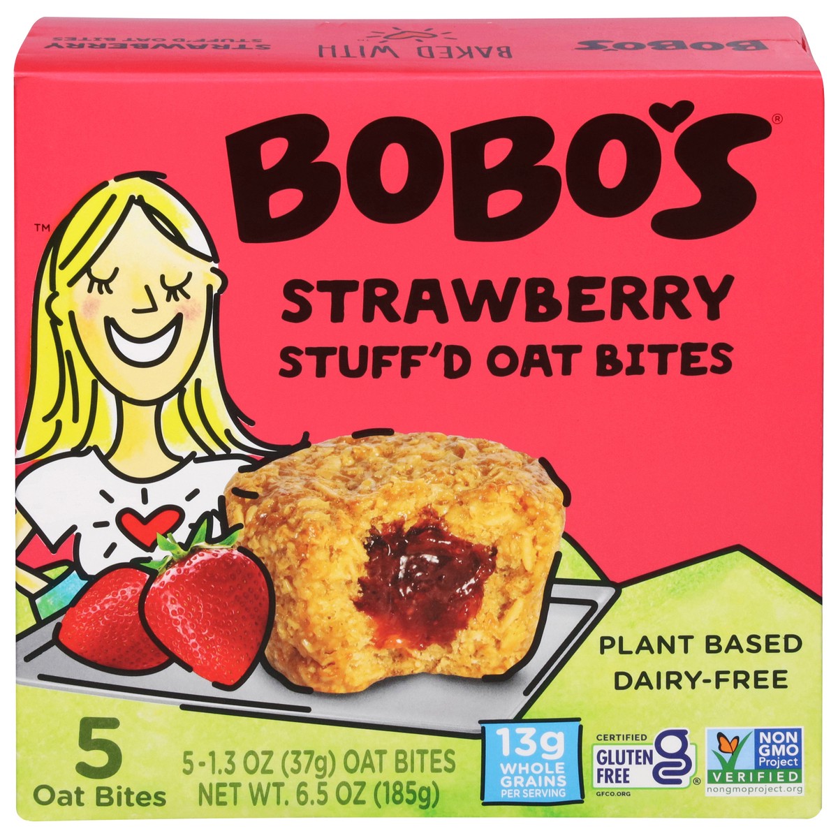 slide 1 of 9, Bobo's Stuff'd Strawberry Oat Bites 5 - 1.3 oz Bites, 5 ct; 1.3 oz