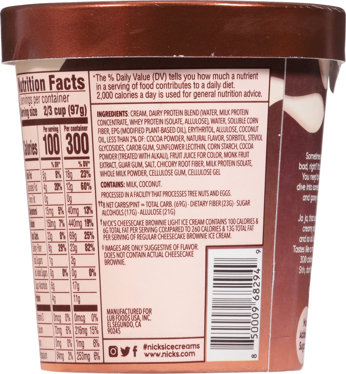 slide 7 of 14, Nick's Cheesecake Brownie, 1 pt