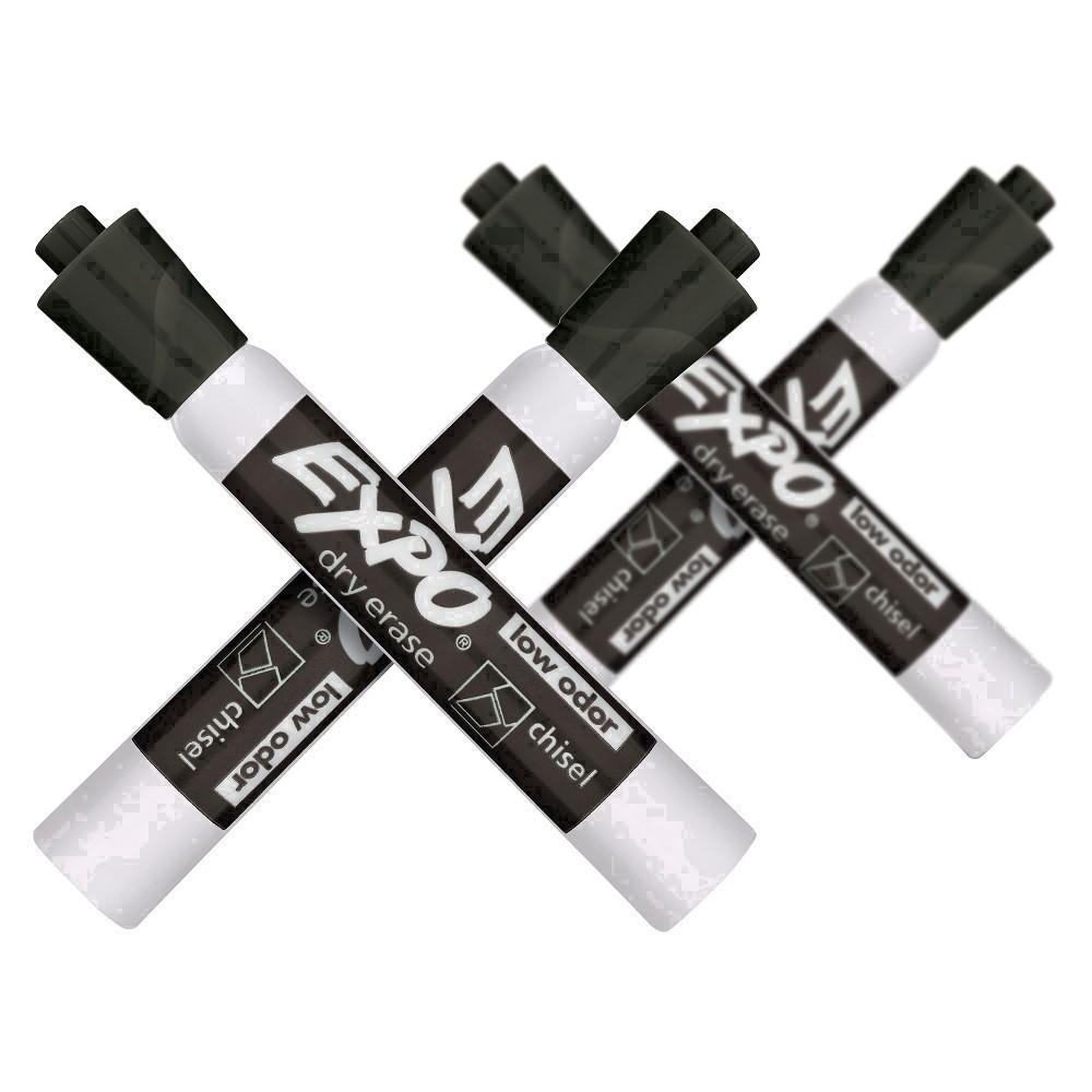 slide 4 of 112, Expo Low Odor Ink Dry Erase Markers - Black, 4 ct