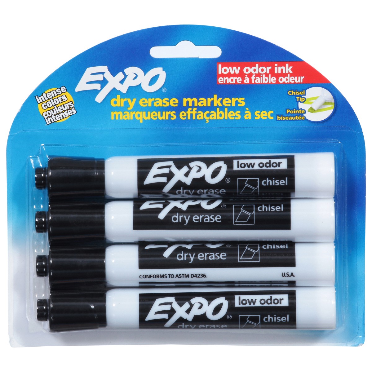 slide 1 of 112, Expo Low Odor Ink Dry Erase Markers - Black, 4 ct