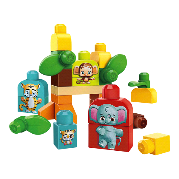 slide 1 of 1, Mega Bloks Safari Friends Building Blocks, 30 ct