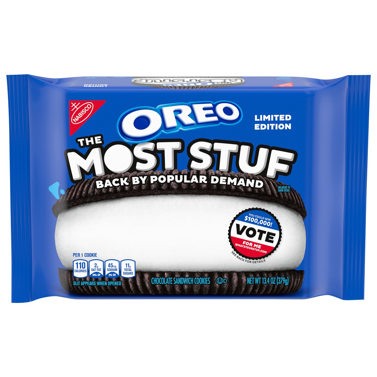 slide 1 of 6, OREO The Most Stuf Chocolate Sandwich Cookies, Limited Edition, 13.4 oz, 0.84 lb