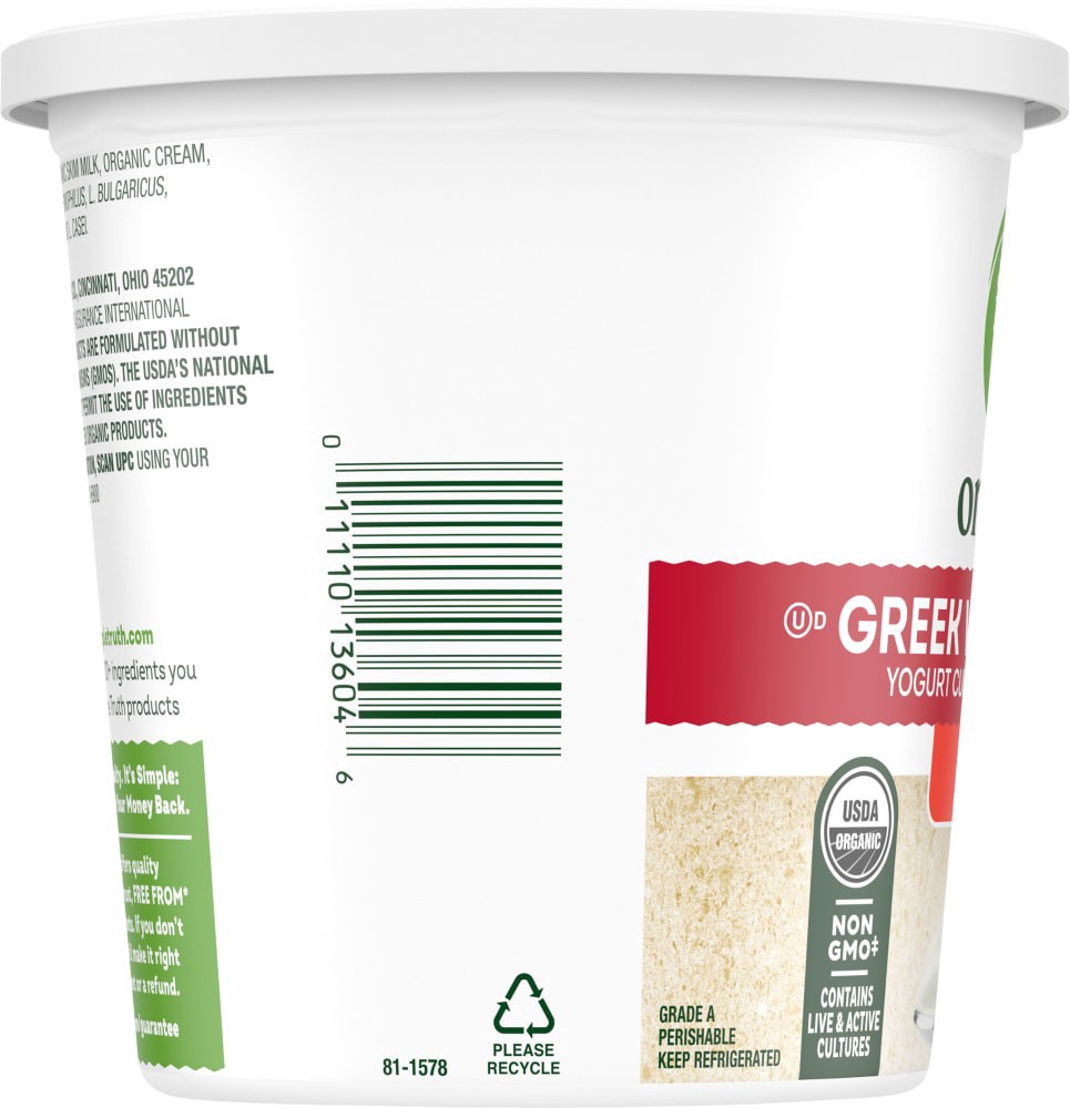 slide 3 of 5, Simple Truth Organic Plain Whole Milk Greek Yogurt Tub, 32 oz