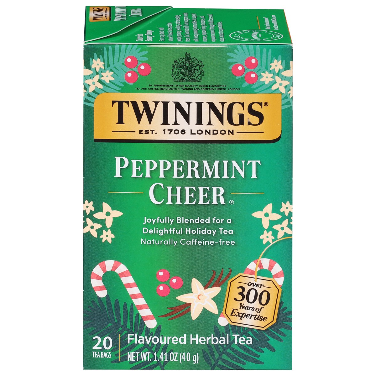 slide 1 of 1, Twinings Peppermint Cheer Herbal Tea 20 Tea Bags, 20 ct