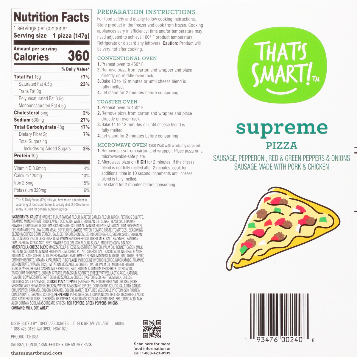slide 4 of 9, That's Smart! Supreme Pizza 5.2 oz, 5.2 oz