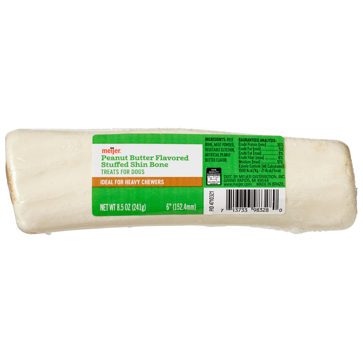 slide 1 of 13, Meijer Artificial Peanut Butter Flavor Stuffed Shin Bone, 8.5 oz, 8.5 oz
