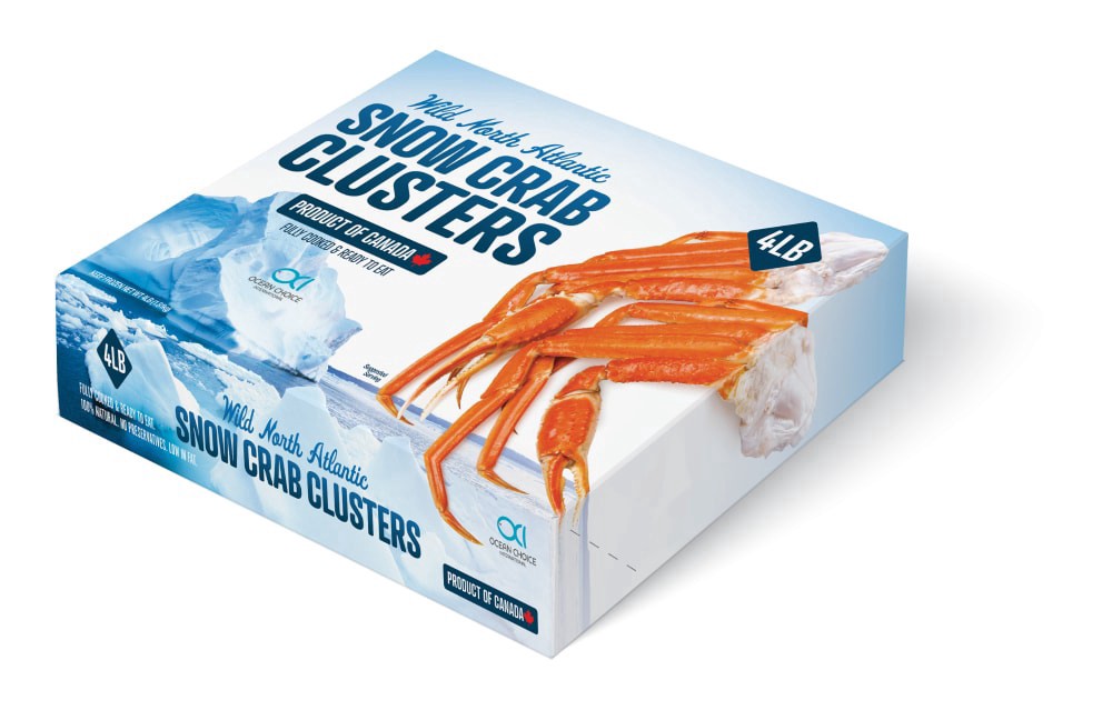 slide 1 of 1, Ocean Choice Wild North Atlantic Cooked Snow Crab Clusters, 4 lb