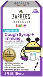 Zarbee's Naturals Complete Baby Cough Syrup + Immune, Agave, Thyme & Elderberry, 2 fl oz