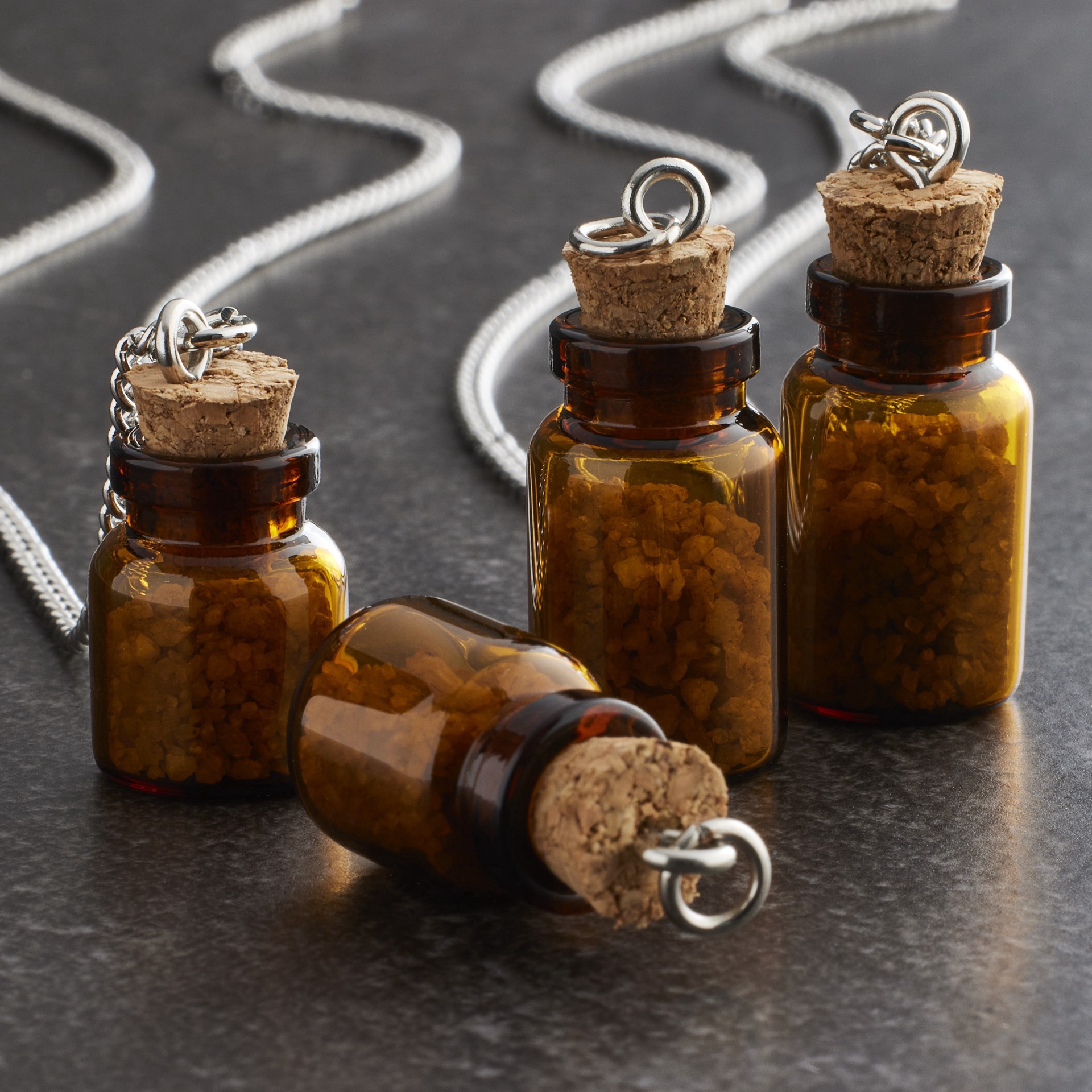 slide 2 of 3, Found Objects Brown Glass Bottles By Bead Landing, 13mm x 27mm