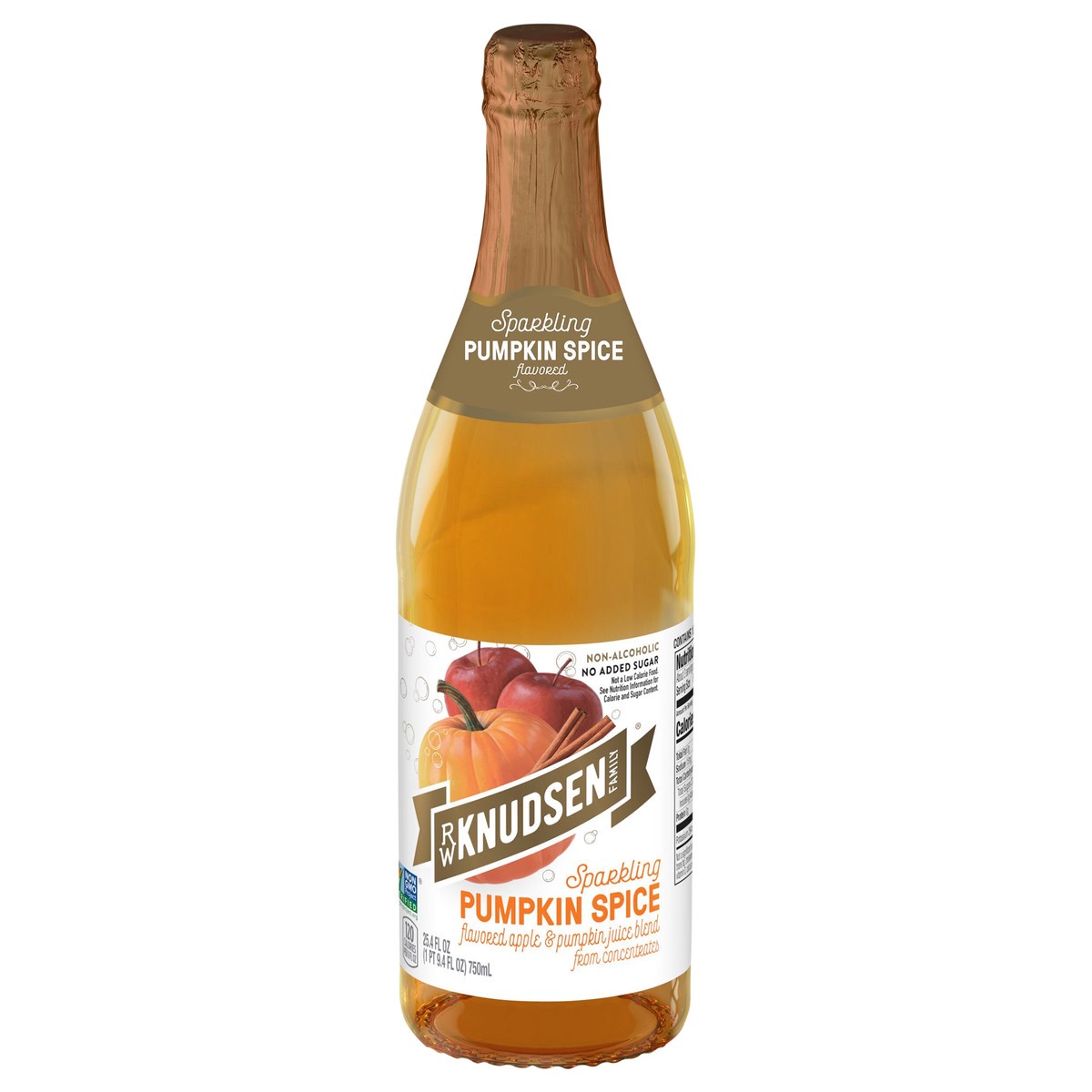 slide 1 of 7, R.W. Knudsen Family Sparkling Pumpkin Spice Juice Blend, , Non-Alcoholic Juice Blend - 25.4 fl oz, 25.4 fl oz