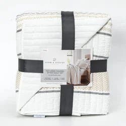Room & Retreat Cabana Woven Stripe Quilt Set - King