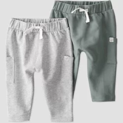 Little Planet by Carter's Baby 2-Pack Spring Moss Pants - Gray/Green Newborn