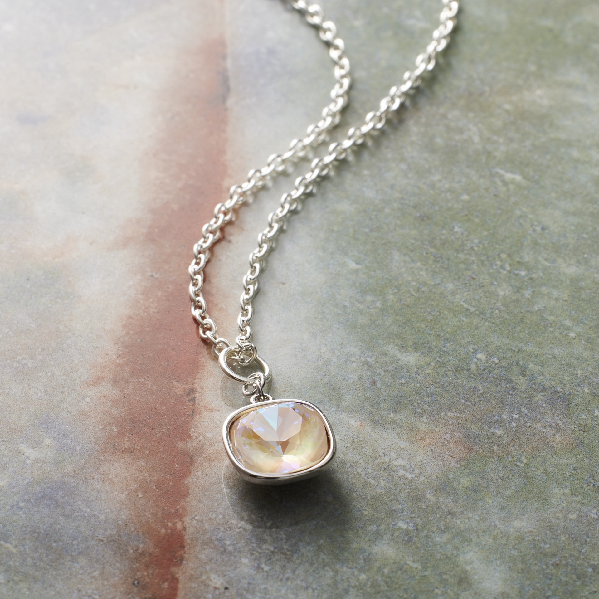 slide 2 of 4, Cream Austrian Crystal Cushion Cut Charm By Bead Landing, 11mm x 10mm