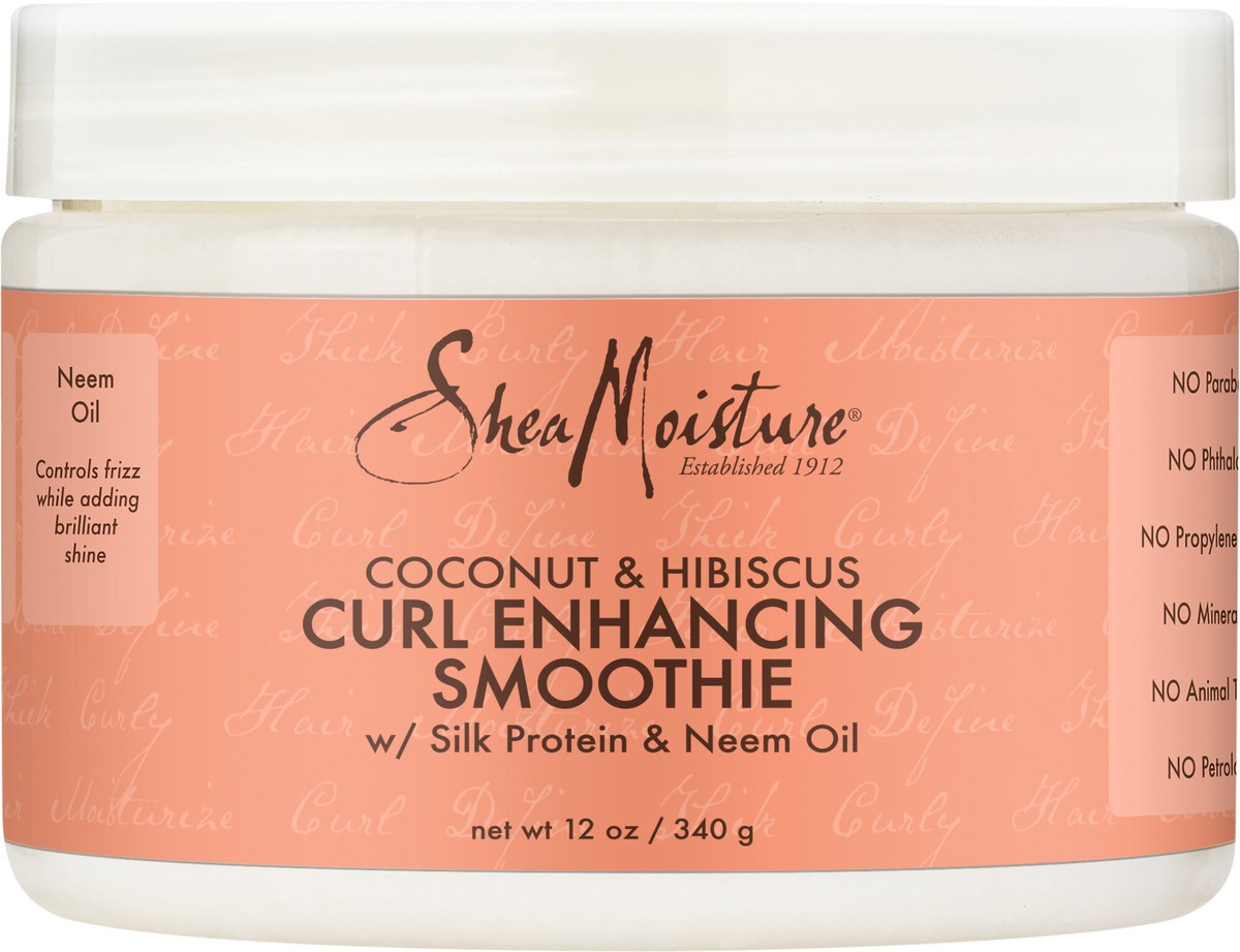 slide 7 of 7, SheaMoisture Smoothie Curl Enhancing Cream Coconut and Hibiscus, 12 oz, 12 oz