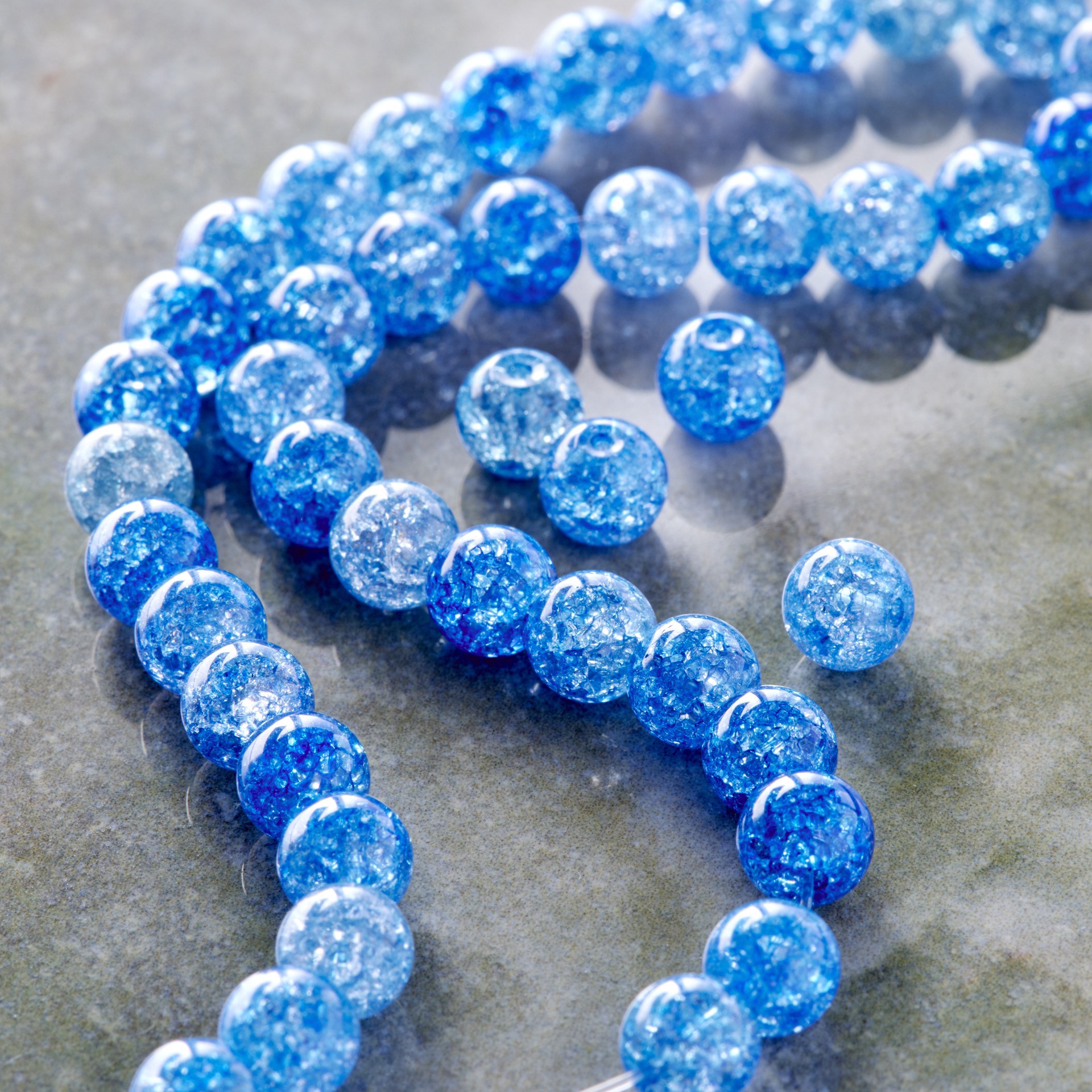 slide 2 of 3, Blue Crackle Quartz Round Beads, 6mm By Bead Landing, 6 mm