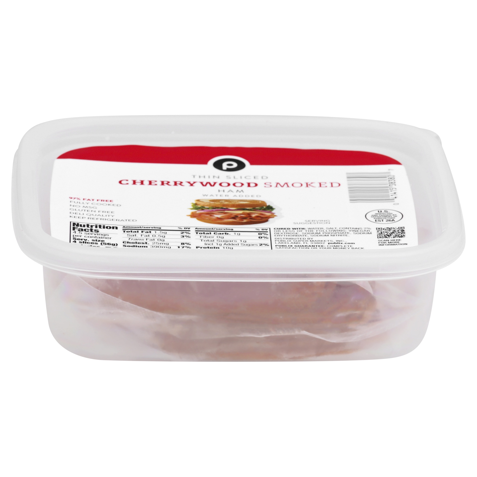 slide 1 of 1, Publix Thin Sliced Cherrywood Smoked Ham, 9 oz