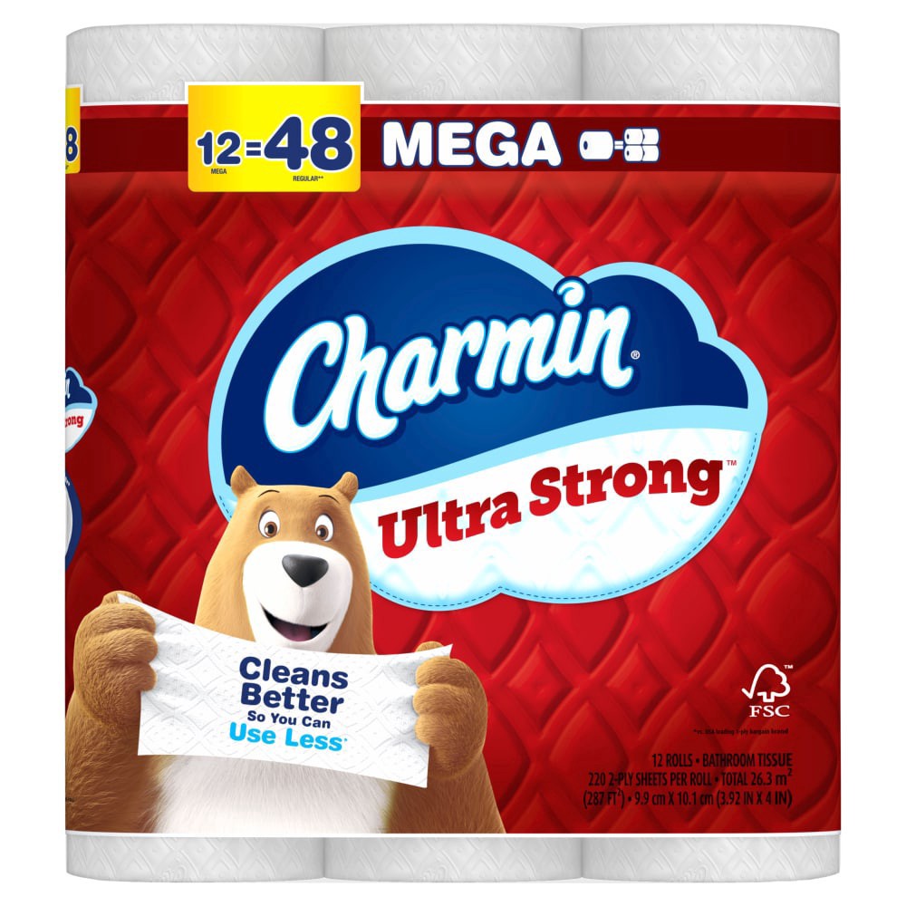 slide 2 of 4, Charmin Ultra Strong Mega Roll 12 Coun, 12 ct