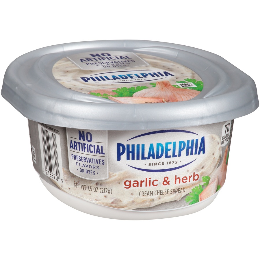 slide 2 of 8, Philadelphia Garlic And Herb Cream Cheese Spread, 7.5 oz