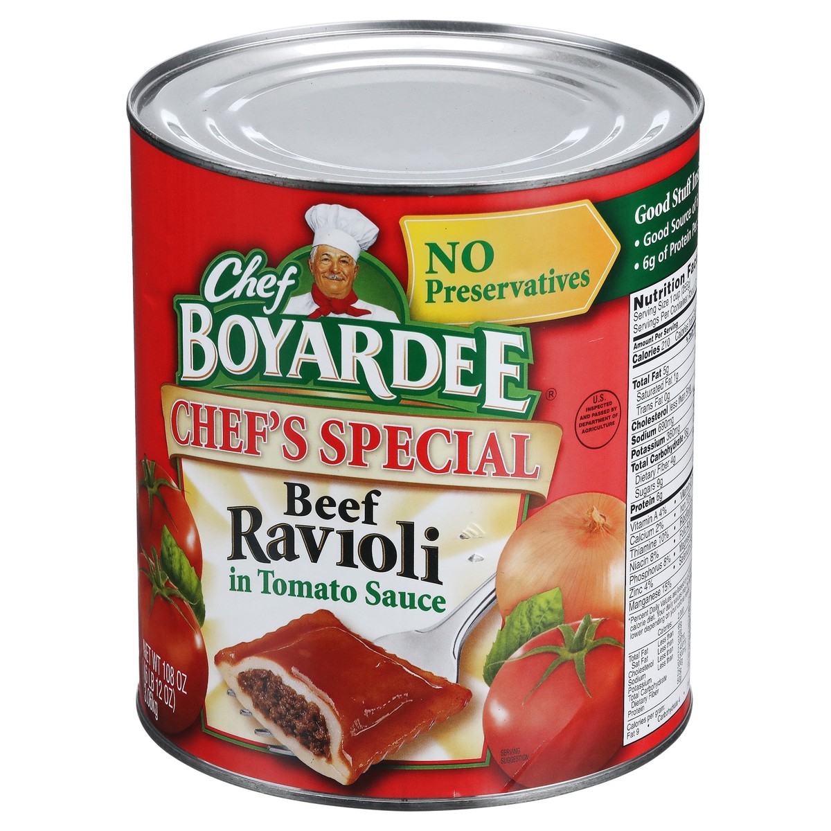 slide 5 of 7, Chef Boyardee Chef's Special Beef Ravioli In Tomato Sauce 108 oz, 108 oz