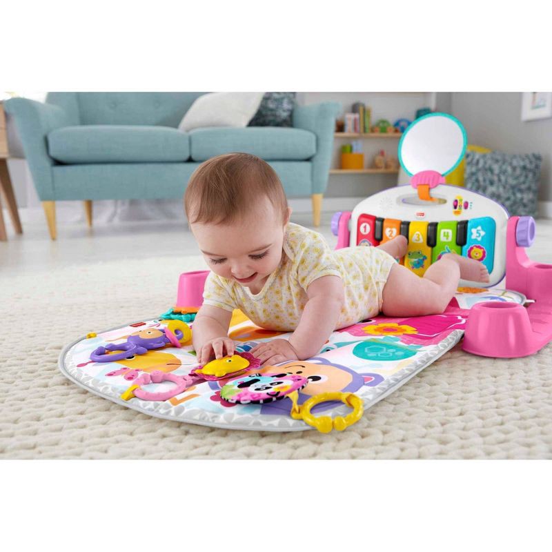 slide 2 of 6, Fisher-Price Deluxe Kick & Play Piano Gym Playmat - Pink, 1 ct