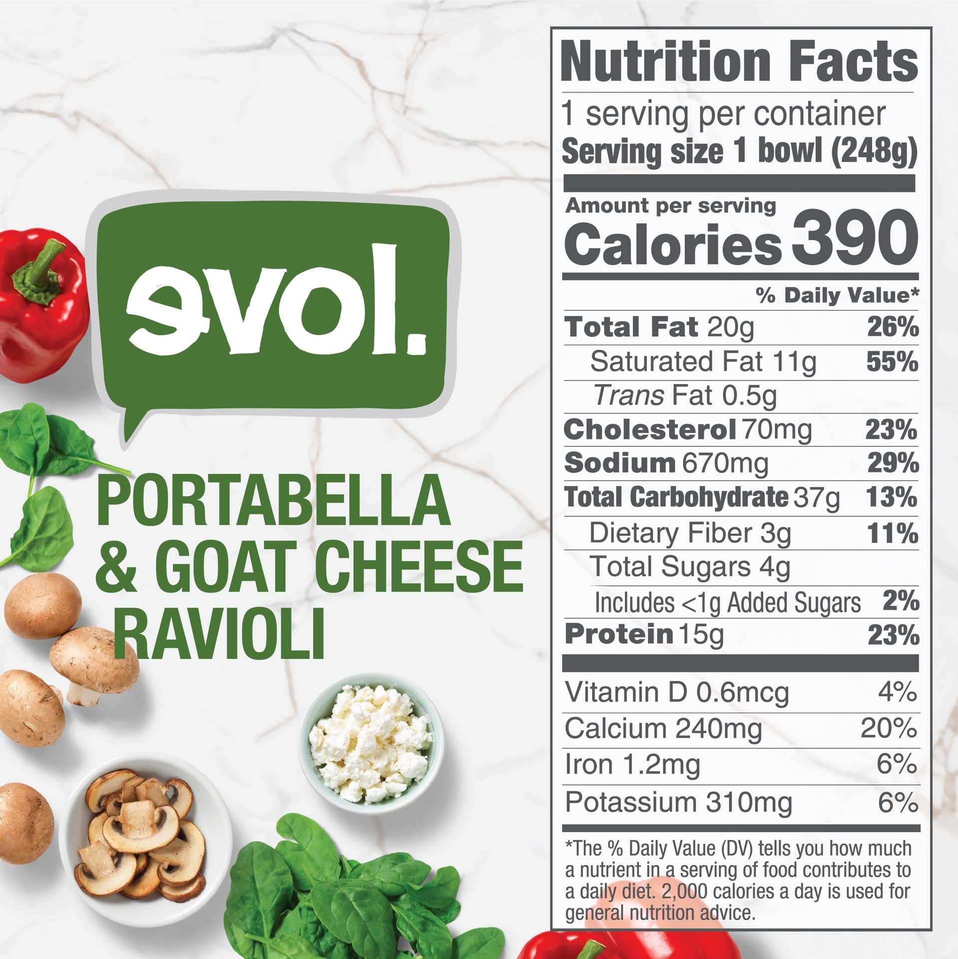 slide 3 of 4, EVOL Portabella & Goat Cheese Ravioli 8.75 oz, 8.75 oz