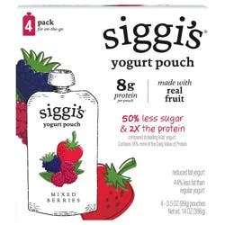 Siggi's siggi’s Mixed Berries Reduced Fat Yogurt Pouches, 3.5 oz, 4 ct Pack