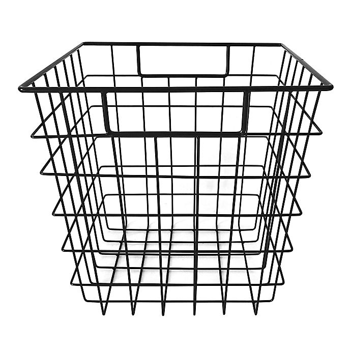 slide 1 of 1, Simply Essential Wire Storage Bin - Grey, 11 in