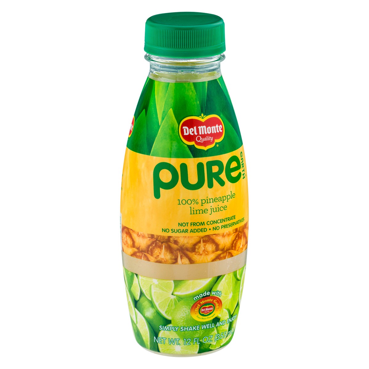 slide 2 of 12, Del Monte Pure Earth Pineapple Lime 100% Juice 12 fl oz, 12 fl oz