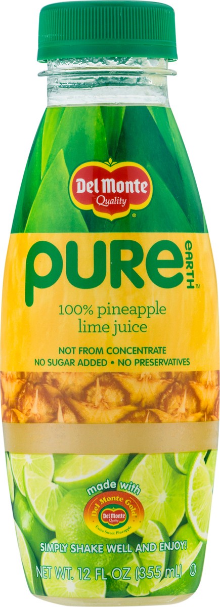 slide 7 of 12, Del Monte Pure Earth Pineapple Lime 100% Juice 12 fl oz, 12 fl oz