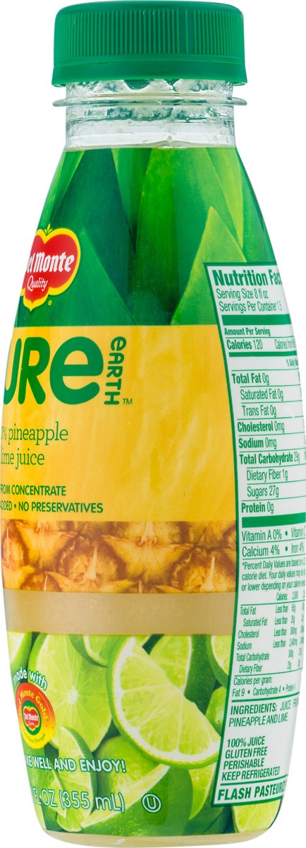 slide 9 of 12, Del Monte Pure Earth Pineapple Lime 100% Juice 12 fl oz, 12 fl oz