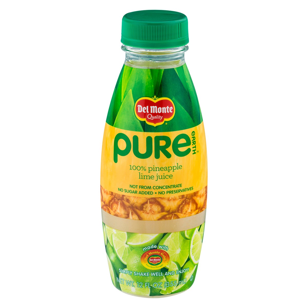 slide 1 of 12, Del Monte Pure Earth Pineapple Lime 100% Juice 12 fl oz, 12 fl oz