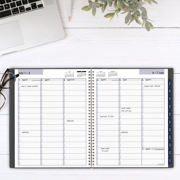 slide 6 of 9, 2024-2025 At-A-Glance Dayminder Academic Weekly/Monthly Planner, 8-1/2"" X 11"", Charcoal, July To June, Ayc52045, 1 ct