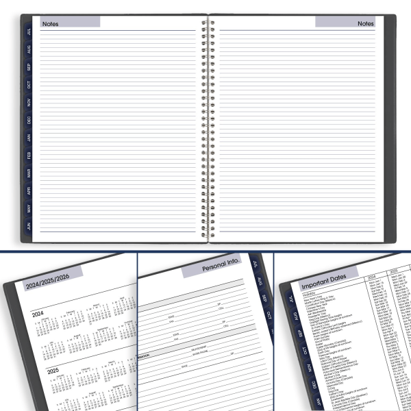 slide 3 of 9, 2024-2025 At-A-Glance Dayminder Academic Weekly/Monthly Planner, 8-1/2"" X 11"", Charcoal, July To June, Ayc52045, 1 ct