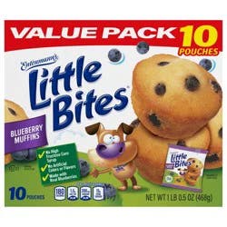 Entenmann's Little Bites Blueberry (Value Pack) Mini Muffins, 10 packs, 16.5 oz