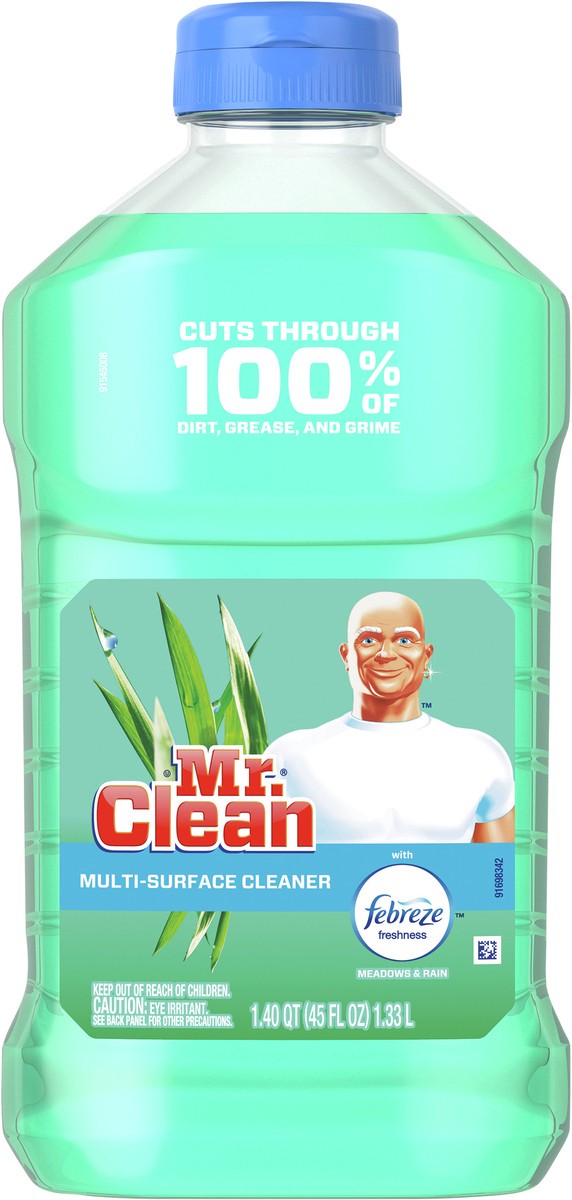 slide 4 of 4, Mr. Clean with Febreze Meadows and Rain Multi-Surface Cleaner, 45 fl oz, 45 fl oz