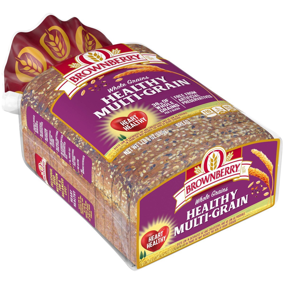 slide 6 of 30, Brownberry Whole Grains Healthy Multi-Grain Bread, 24 oz, 24 oz