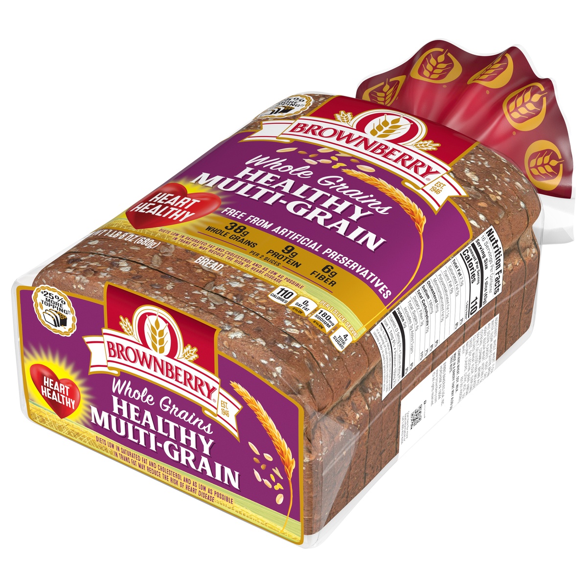 slide 3 of 11, Brownberry Whole Grains Healthy Multigrain Bread 24 Oz, 24 oz