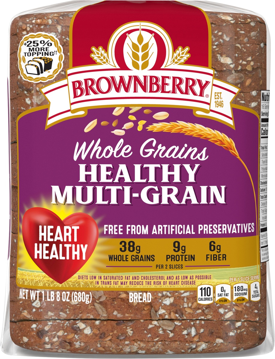 slide 6 of 11, Brownberry Whole Grains Healthy Multigrain Bread 24 Oz, 24 oz