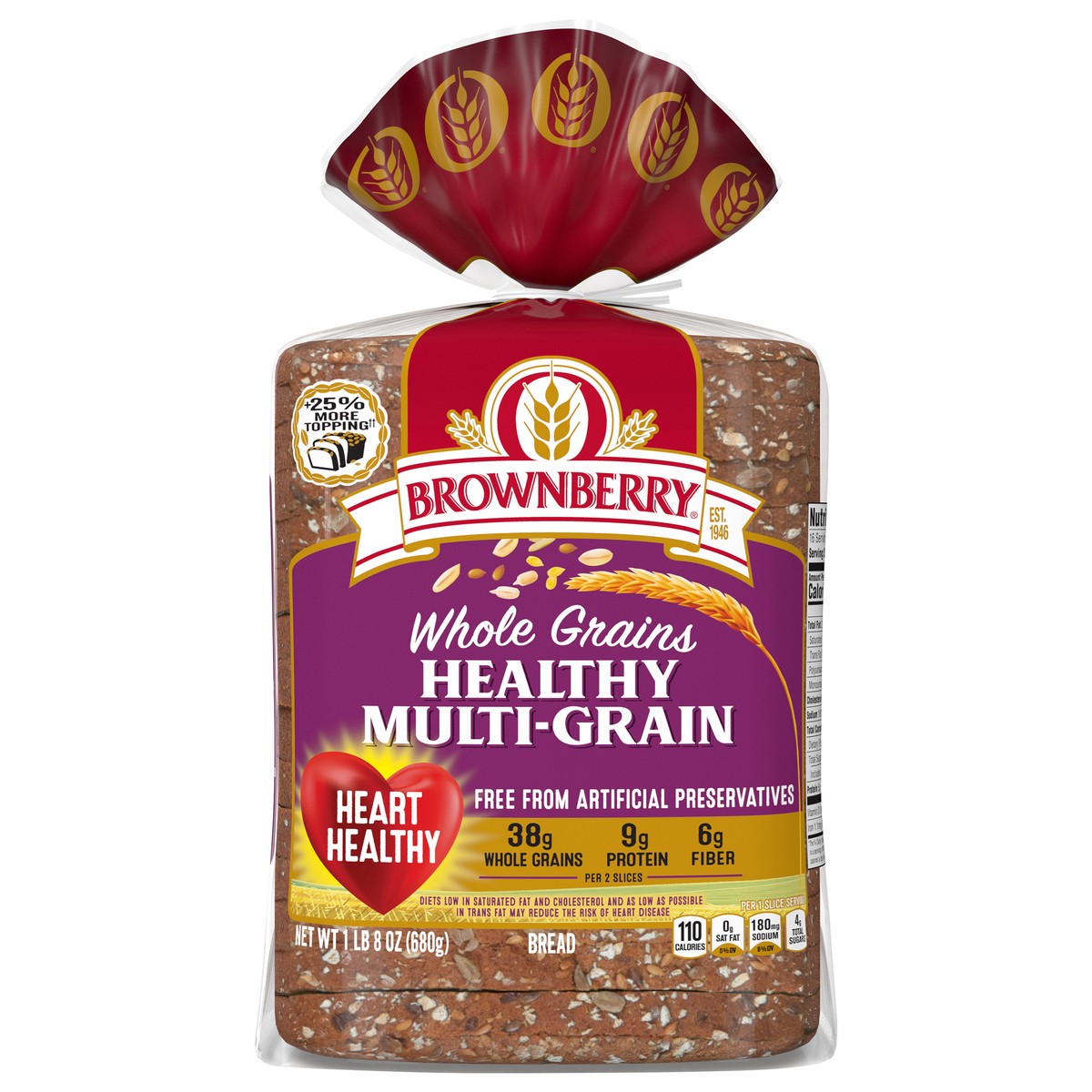 slide 1 of 11, Brownberry Whole Grains Healthy Multigrain Bread 24 Oz, 24 oz