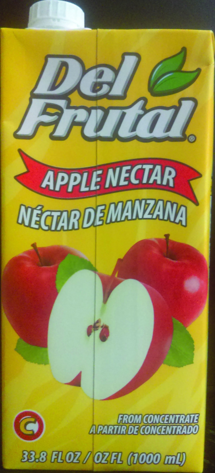 slide 1 of 1, Del Frutal Apple Nectar Liter - 33 oz, 33 oz