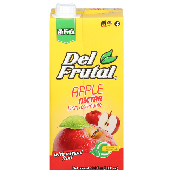 slide 1 of 1, Del Frutal Apple Nectar Liter- 33 oz, 33 oz