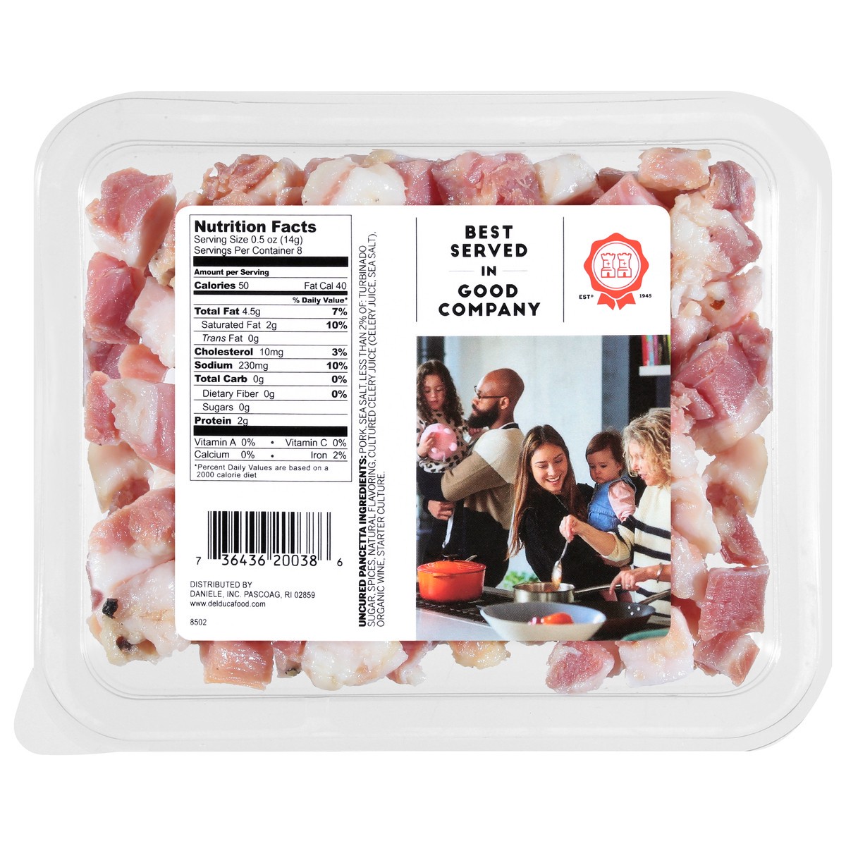 slide 14 of 14, Del Duca Diced Uncured Pancetta 4 oz, 4 oz