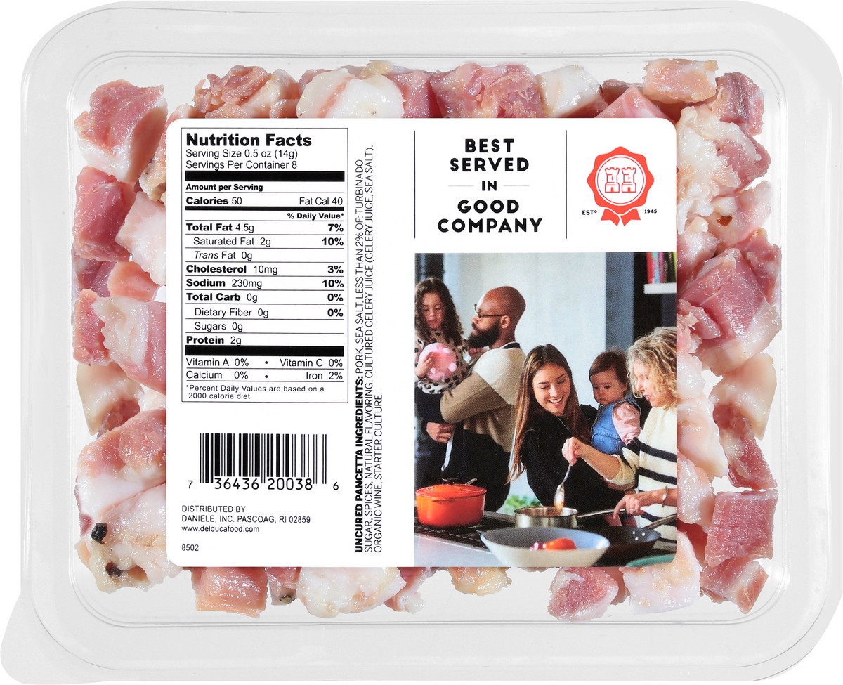 slide 3 of 14, Del Duca Diced Uncured Pancetta 4 oz, 4 oz